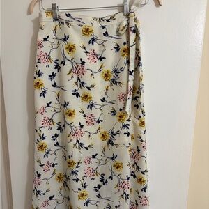 Ten Sixty Sherman Yellow and Cream Floral A-Line Skirt